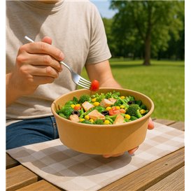Salatschüssel aus Kraft-Kraftkarton 1.000ml Ø16,6cm (50 Stück)