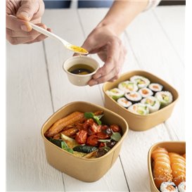 Verpackung Quadratische aus Kraftkarton 350ml 13x13x4,3cm (50 Stück)