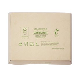 SnackBox Bambus-Karton Kraft mit Sichtfenster 11,5x9x6,5cm 700ml (50 Stück)