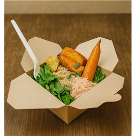 SnackBox Bambus-Karton Kraft 16x14x6,5cm 1800ml (50 Stück)