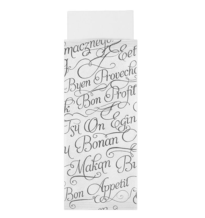 Bestecktaschen mit Servietten „Guten Appetit“ 11x25cm (800 Stück)