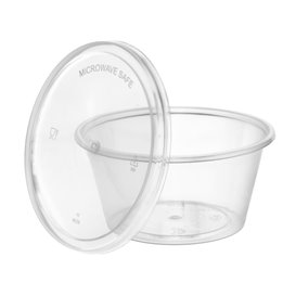 Saucenbecher mit Deckel Transparent aus PP 60ml (100 Stück)