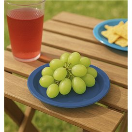 Plastikteller PS Wiederverwendbar Flach Dunkelblau Ø165mm (25 Stück)