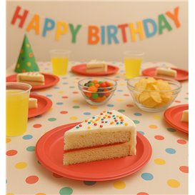 Plastikteller PS Wiederverwendbar Flach Rot Ø165mm (25 Stück)