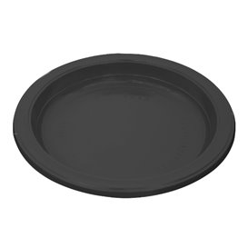 Plastikteller PS Wiederverwendbar Flach Schwarz 165mm (25 Stück)