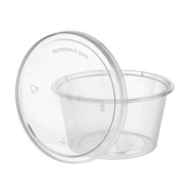 Saucenbecher mit Deckel Transparent aus PP 120ml (100 Stück)
