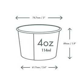 Pappbecher für Eis 4Oz/114ml (50 Stück)