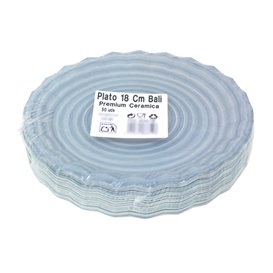 Pappteller mit Keramikmuster “Bali” Ø18cm 290g/m² (500 Stück)