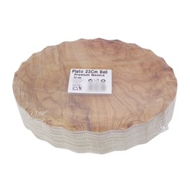 Pappteller mit Holzoptik “Bali” Ø23cm 345g/m² (50 Stück)