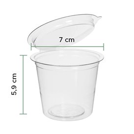 Transparente Dressingbecher mit Klappdeckel Rund APET 125ml (405 Stück)