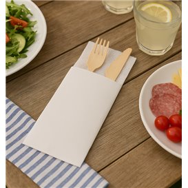Bestecktaschen Weiß 9x24cm (125 Stück)