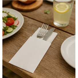 Bestecktaschen Weiß 9x24cm (1.000 Stück)