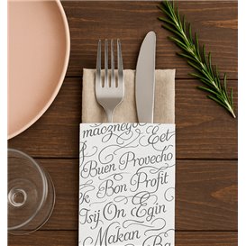 Bestecktaschen mit Servietten „Guten Appetit“ 11x25cm (100 Stück)