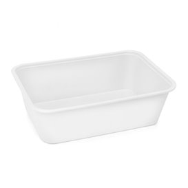Schale Rechteckig aus PP Weiß 750ml 17x11,5x6,4cm (25 Stück)