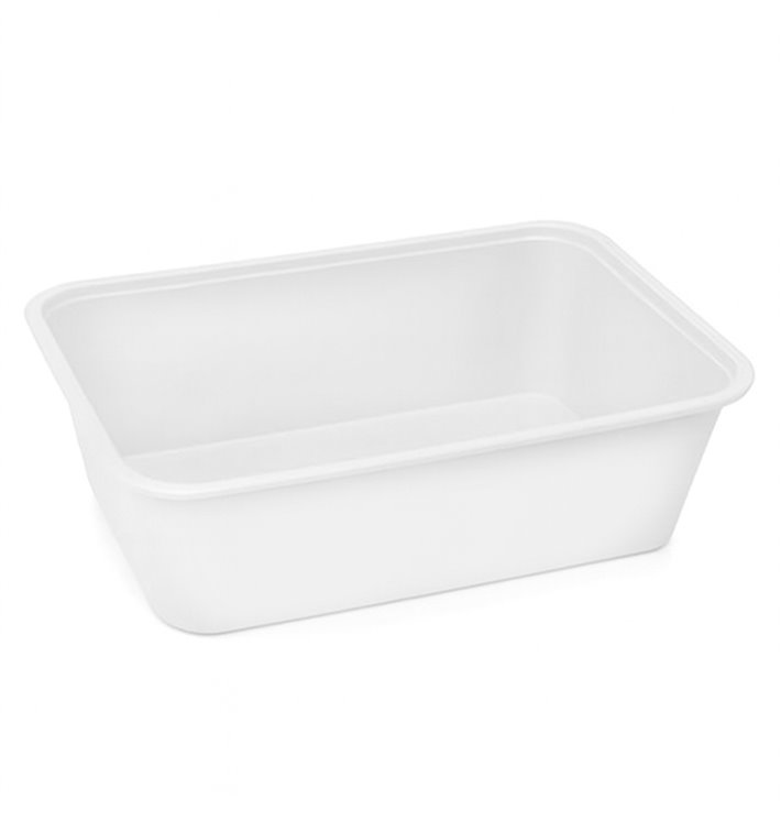 Schale Rechteckig aus PP Weiß 750ml 17x11,5x6,4cm (25 Stück)