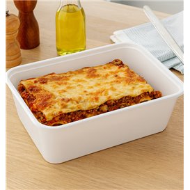 Schale Rechteckig aus PP Weiß 750ml 17x11,5x6,4cm (25 Stück)