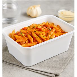 Schale Rechteckig aus PP Weiß 1.000ml 17x11,5x8,2cm (500 Stück)