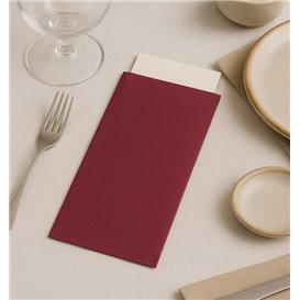 Bestecktaschen mit Servietten Bordeaux 11x25cm (100 Stück)