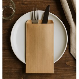 Bestecktaschen Geripptes Kraft 11x24cm (1.000 Stück)