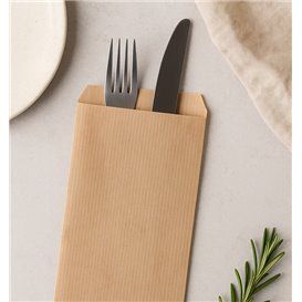 Bestecktaschen Geripptes Kraft 11x24cm (100 Stück)