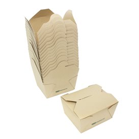 SnackBox Bambus-Karton Kraft 14x12x6,5cm 1300ml (400 Stück)