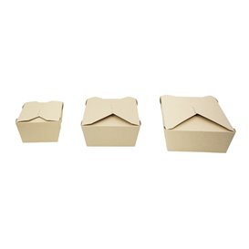 SnackBox Bambus-Karton Kraft 10,7x9x6,5cm 700ml (50 Stück)