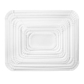 Pappschale rechteckig weiß 9x15 cm (100 Stück)