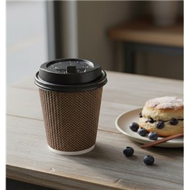 Schwarze PS-Deckel SIP Mit Einem für Pappbecher Ø9cm (500 Stück)