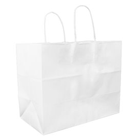 Papiertüten Weiß mit Henkeln 80g/m² 32+16x27cm (25 Stück)
