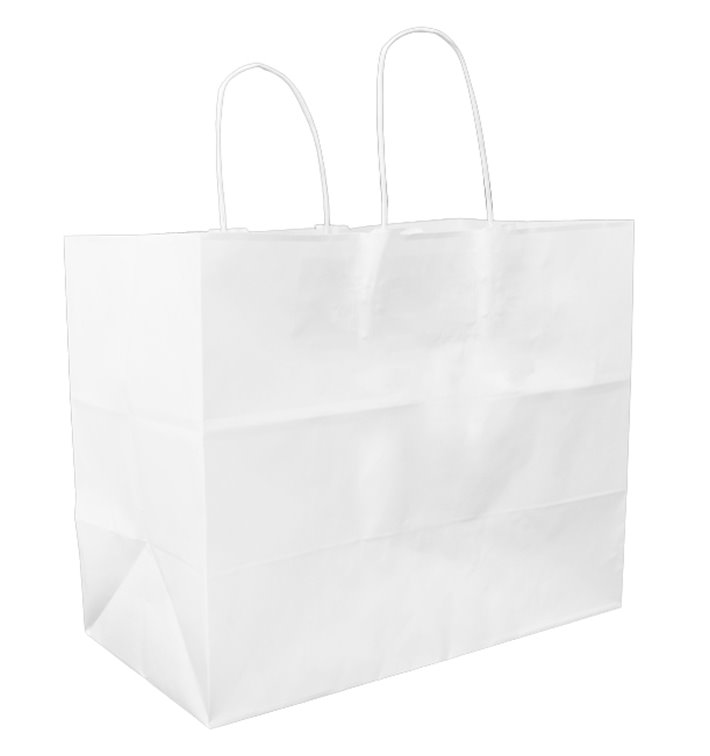 Papiertüten Weiß mit Henkeln 80g/m² 32+16x27cm (25 Stück) Papiertüten Weiß mit Henkeln 80g/m² 32+16x27cm (25 Stück)