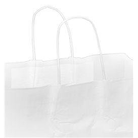 Papiertüten Weiß mit Henkeln 80g/m² 32+16x27cm (25 Stück)