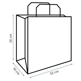 Papiertüten Weiß mit Gedrehten Griffen 80g/m² 32+16x27cm (25 Stück)