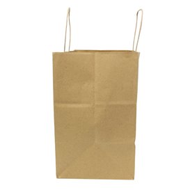 Tüten Papier Kraft mit Gedrehten Griffen 80 g/m² 32+16x26cm (25 Stück)