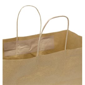 Tüten Papier Kraft mit Gedrehten Griffen 80 g/m² 32+16x26cm (25 Stück)