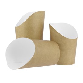 Kraft Kartonbecher für Pommes und Wraps Ø7,8x10,8cm (55 Stück)