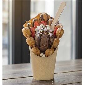 Kraft Kartonbecher für Pommes und Wraps Ø8,1x11,5cm (1.320 stück)