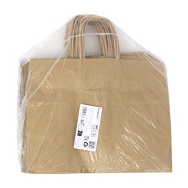 Tüten Papier Kraft mit Gedrehten Griffen 80 g/m² 32+16x26cm (25 Stück)