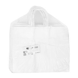 Tüten Papier Weiße mit Gedrehten Griffen 80 g/m² 32+16x26cm (25 Stück)