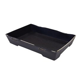 Schwarzes Sushi-Tablett aus Karton 16,5x11,5cm (12 Stück) Schwarzes Sushi-Tablett aus Karton 16,5x11,5cm (12 Stück)