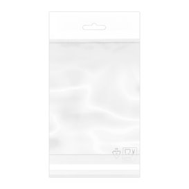 Flachbeutel BOPP Falte Klebstoff mit Euro-Loch 12x18cm G160 (100 Stück)