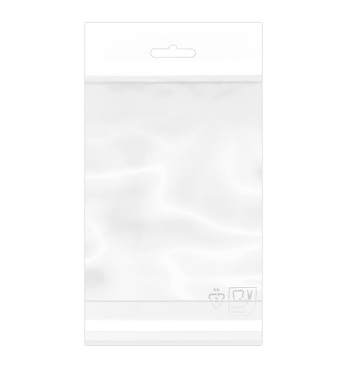 Flachbeutel BOPP Falte Klebstoff mit Euro-Loch 12x18cm G160 (100 Stück)