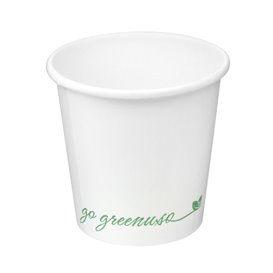 Weißer Pappbecher "Go Green" 2.5Oz/75ml  (1.000 Stück)
