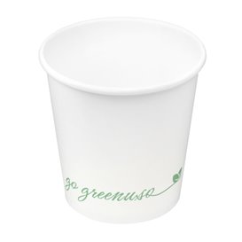 Weißer Pappbecher "Go Green" 4Oz/120ml Ø6,2cm (50 Stück)