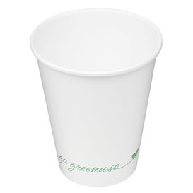 Weißer Pappbecher "Go Green" 7Oz/210ml Ø7,0cm (50 Stück)