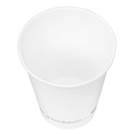 Weißer Pappbecher "Go Green" 7Oz/210ml Ø7,0cm (50 Stück)