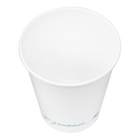 Weißer Pappbecher "Go Green" 8Oz/240ml Ø8,0cm (1.000 Stück)