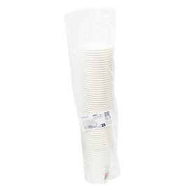 Weißer Pappbecher "Go Green" 8Oz/240ml Ø8,0cm (50 Stück)