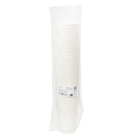 Weißer Pappbecher "Go Green" 12Oz/360ml Ø9,0cm (50 Stück)