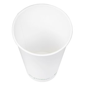 Weißer Pappbecher "Go Green" 16Oz/540ml Ø9,0cm (1.000 Stück)