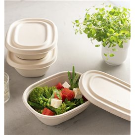 Deckel aus Zuckerrohr für Schüssel 19x15cm (300 Stück)